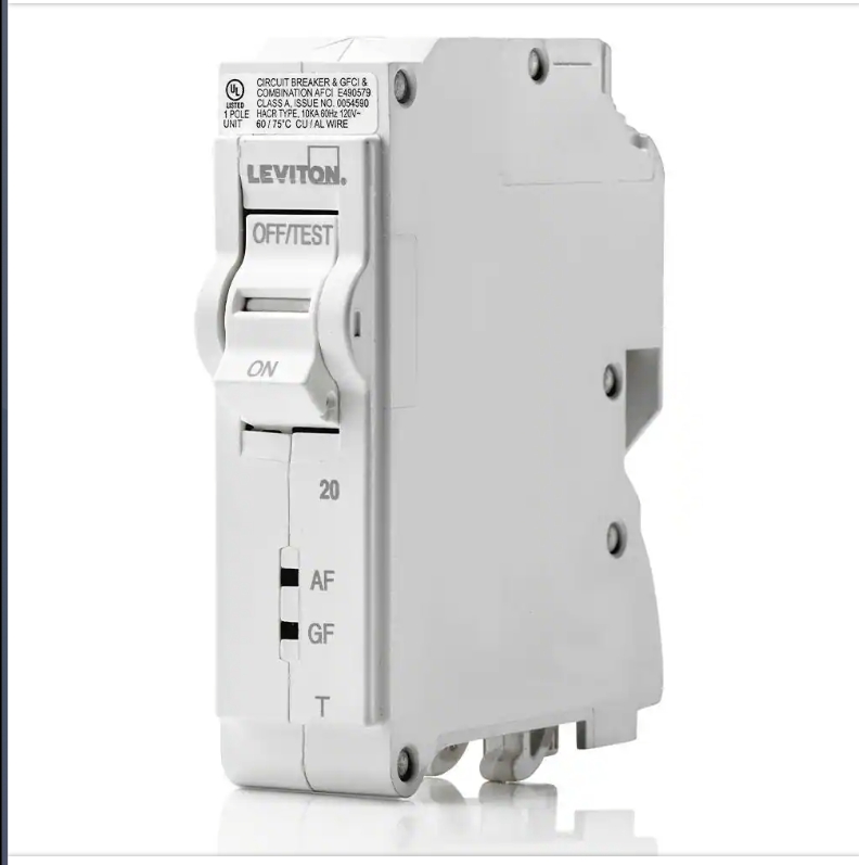 "Leviton Branch Circuit Breaker, AFCI/GFCI 1-Pole 20 Amp, 120-Volt ...