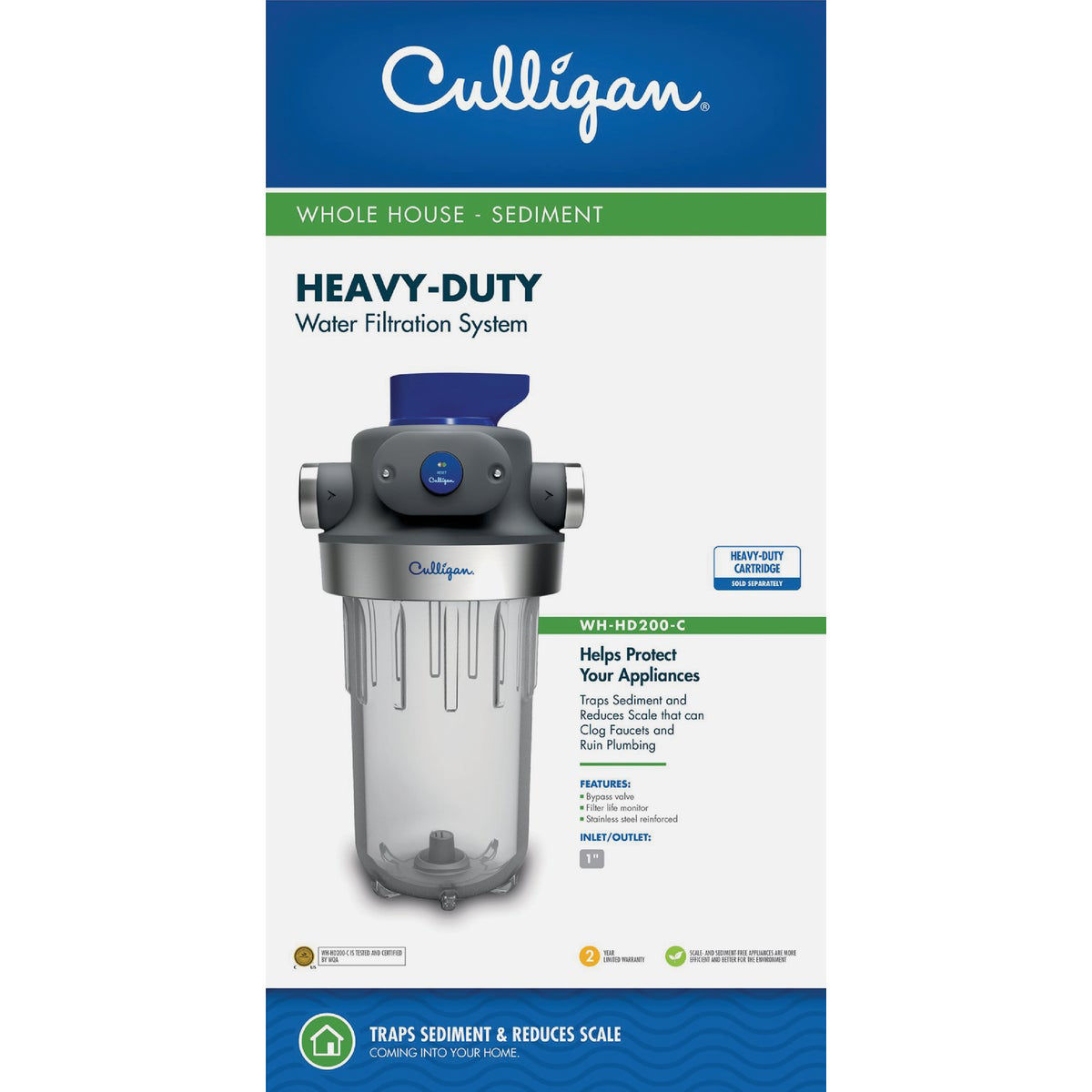 Culligan Whole House Heavy-Duty Sediment Water Filter System with 1-Inch Inlet/Outlet