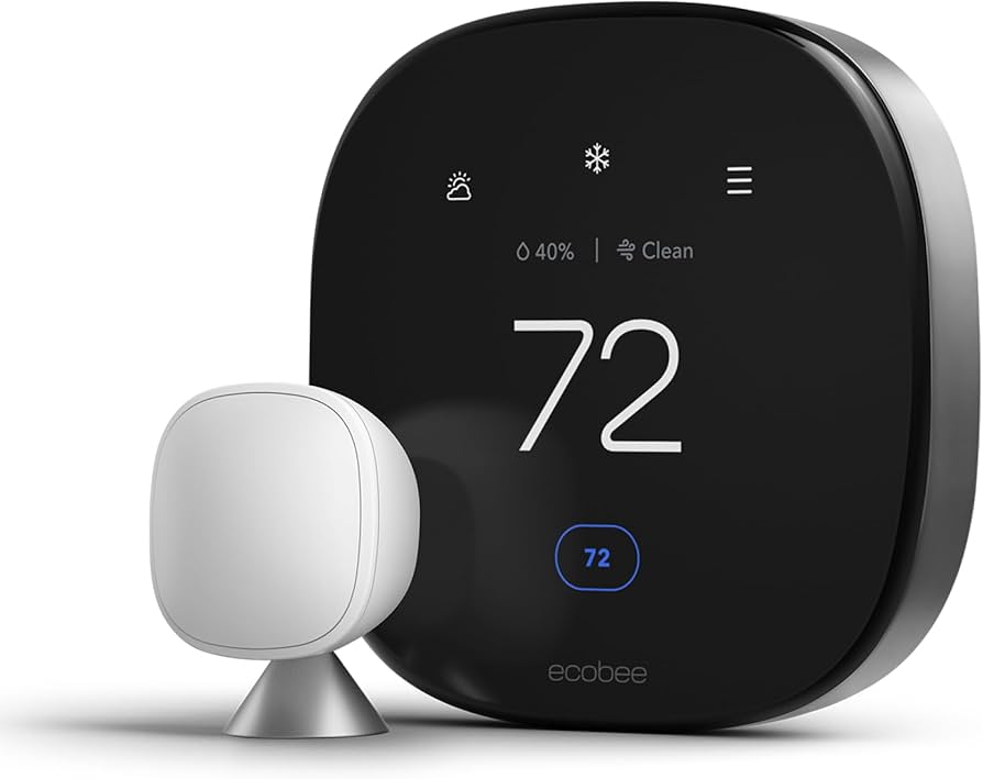 ecobee Smart Thermostat Premium with Smart Sensor and Air Quality Monitor -  Programmable Wifi Thermostat - Works with Siri, Alexa, Google Assistant,  Black - Amazon.com