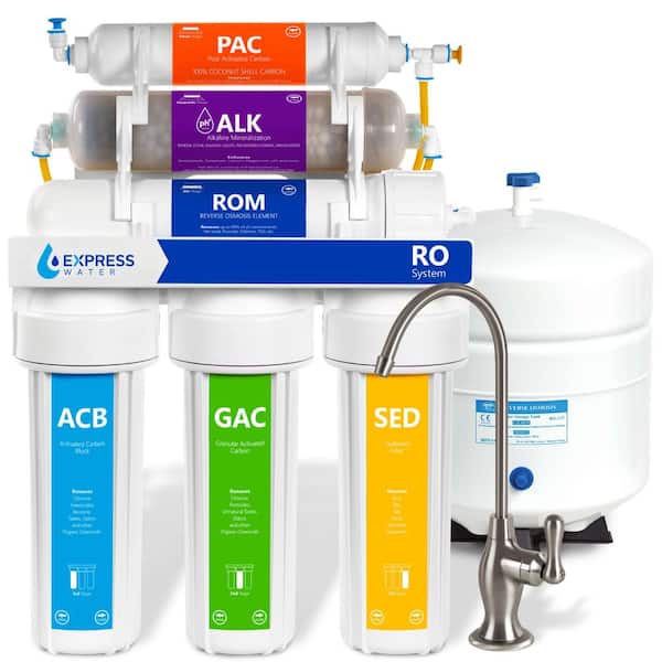 Express Water Under-Sink Reverse Osmosis System with Alkaline Remineralization and UV Sterilization
