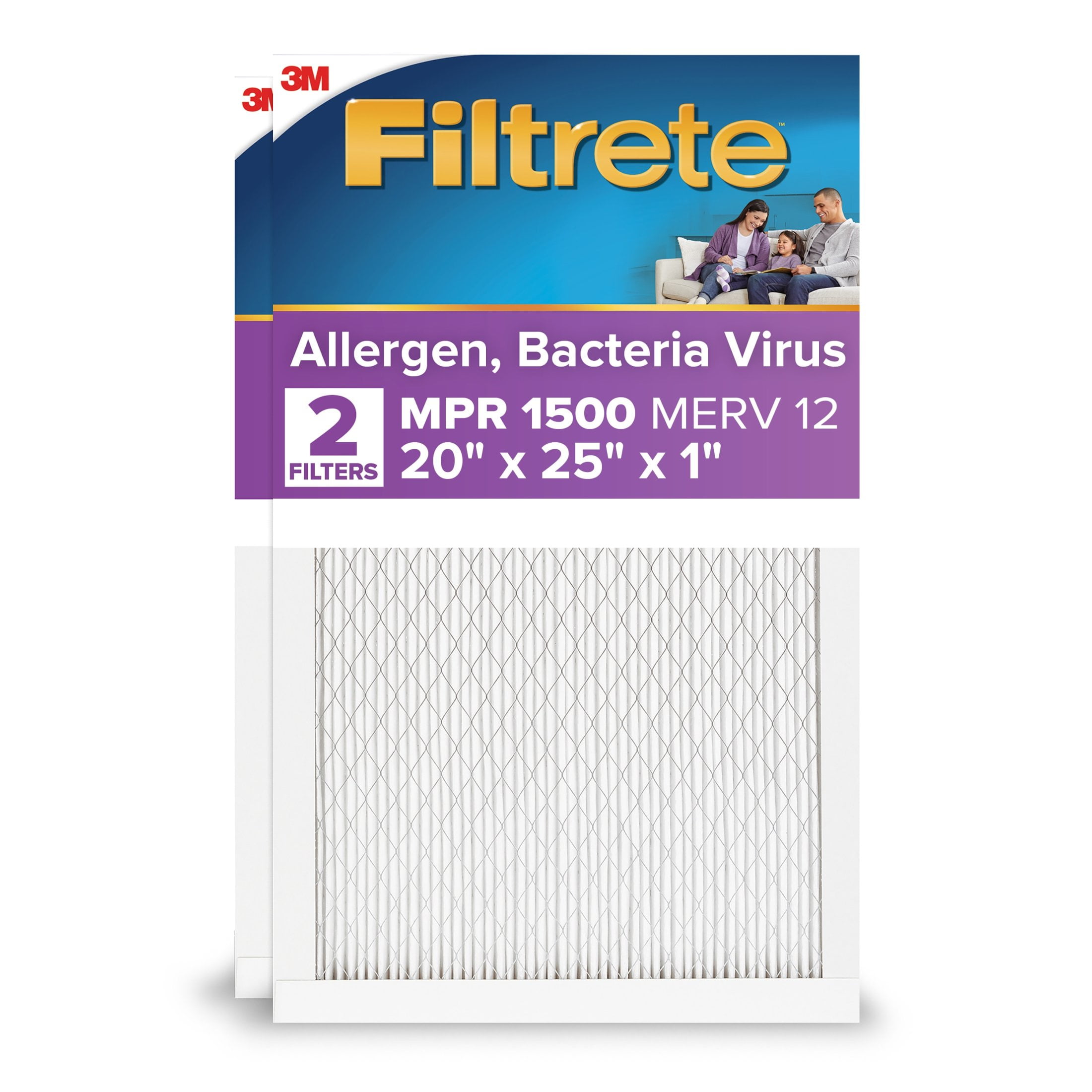 Filtrete 20x25x1 AC Furnace Air Filter MPR 1500 MERV 12