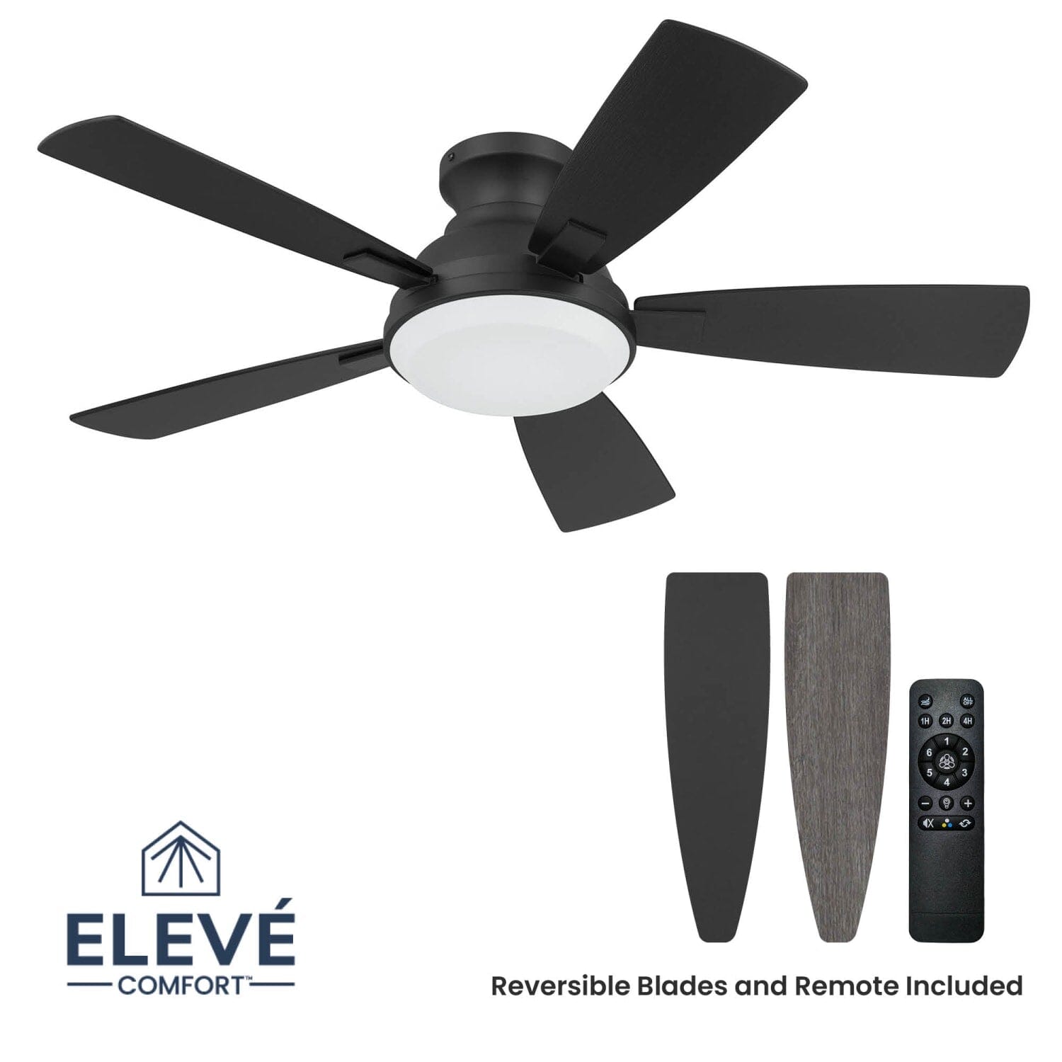 Eleve Comfort 5 Blade Indoor Low Profile 44-inch M1 Indoor Ceiling Fan - 5 Blade