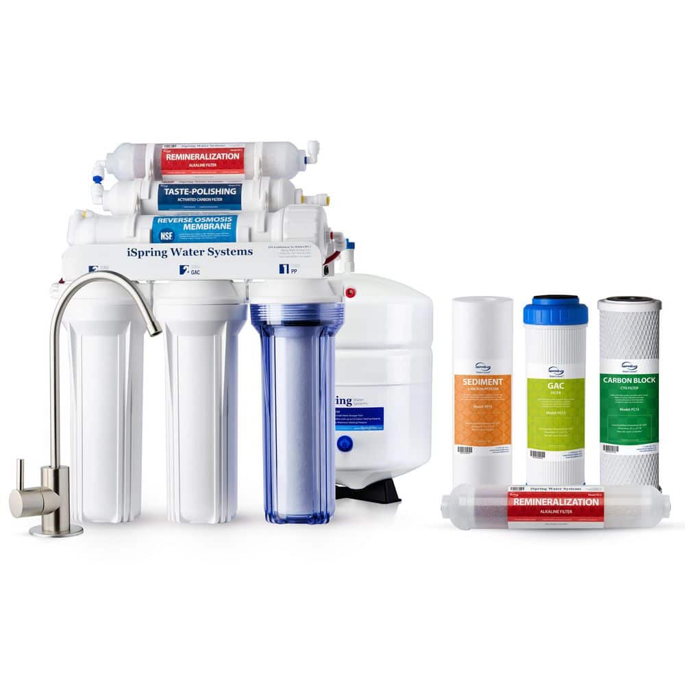 iSpring 6-Stage Under-Sink Reverse Osmosis Water Filter with Alkaline Remineralization