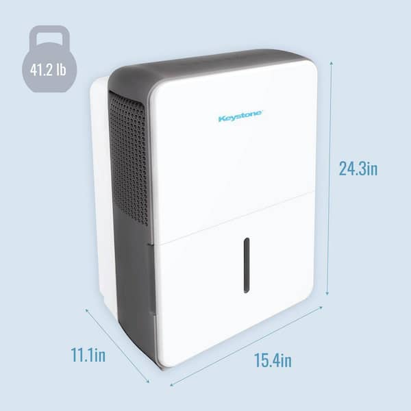 Keystone - 50 Pint Dehumidifier with Electronic Controls - White