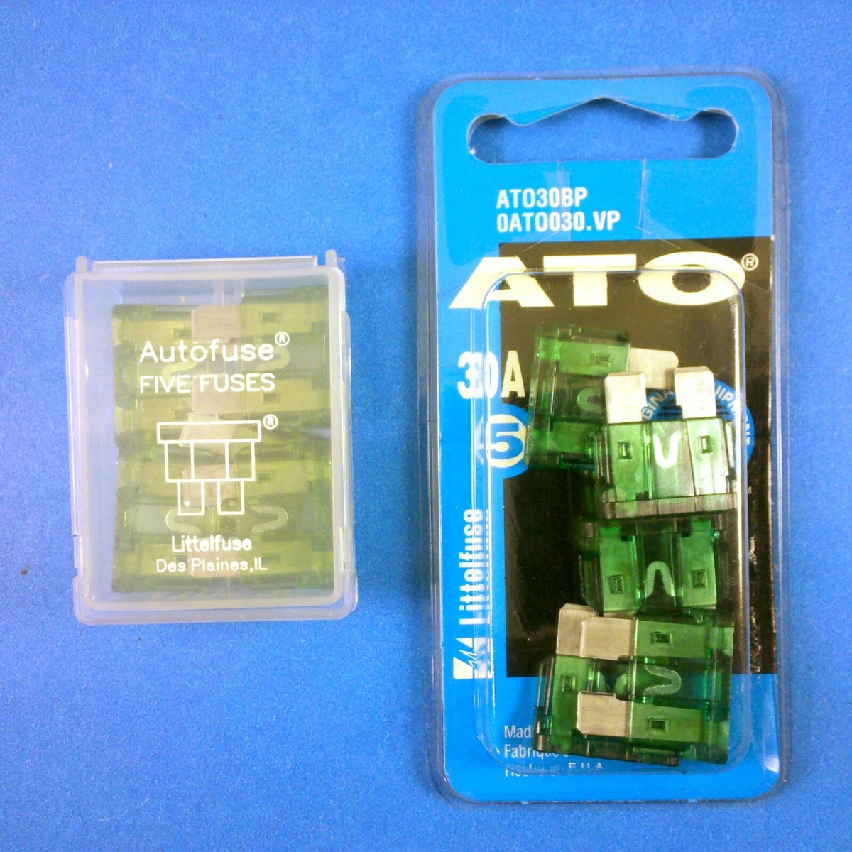 10 Total Lot of 2 packs of 5 Littelfuse 30A ATO Automotive Blade Fuses  ATO30BP