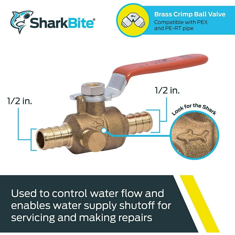Sharkbite 1/2 Inch Ball Valve with Drain