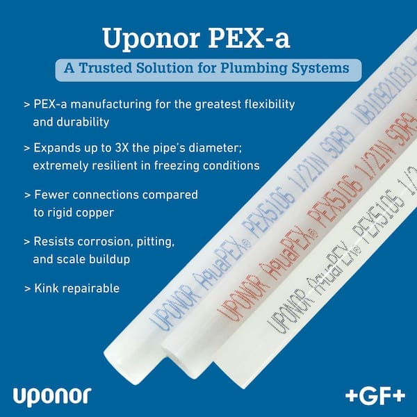 Uponor F1060500R AquaPEX 1/2 in. x 300 ft. White PEX-A Expansion Pipe