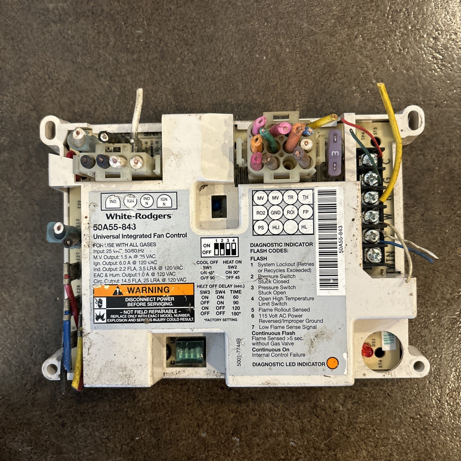 White-Rodgers 50A55-843 Furnace Control Board 662766420012| eBay
